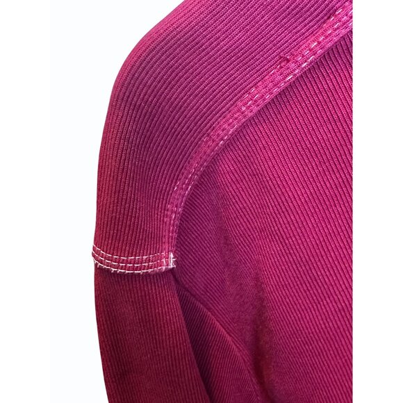 Tommy Bahama  Cotton Maroon 1/4 zip Pullover Ribbed Fabric Contrast Stitching XL - Picture 10 of 14